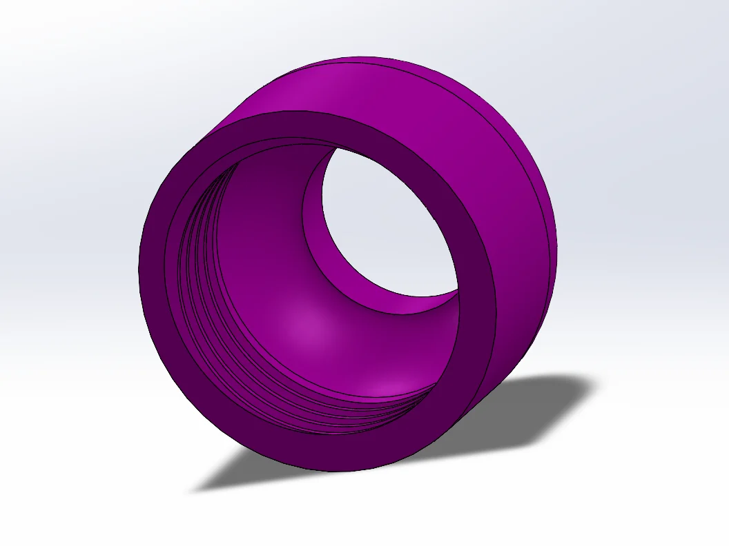SolidWorks render of the hose lock: a threaded ring